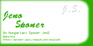 jeno sponer business card