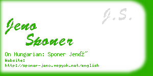 jeno sponer business card